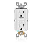 Leviton GFTR1-3W SmarTest Self-Test SmartlockPro Slim GFCI Tamper-Resistant Receptacle with LED Indicator, 15-Amp, 3-Pack, White