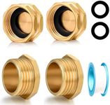 YELUN 3/4"Garden Hose End Caps,Brass Garden Hose Cap Male Brass Pipe Plug Outer Garden Hose Male Threaded End Cap Plug(2 Cap 2 Plug）