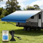 Kohree 18' Rv Awning Fabric Replacement, 19oz Weatherproof Heavy Duty Anti-Fading Awning Replacement with Pull Strap, Outdoor Canopy for Camper, Trailer, Motorhome, Blue Fade, (Fabric 17'2")