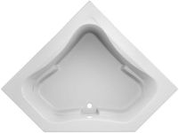 JACUZZI SIGNATURE Acrylic Corner Drop-In Soaking Bathtub, Slip Resistant, Center Drain Placement, 60” (L) x 60” (W), White