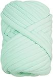 Casaphoria Chunky Yarn for Hand Arm Knitting Blanket,Super Soft Giant Yarn Cotton Tube Yarn,Washable Velvet Jumbo Crochet DIY Yarn for Pet Bed,Bulky Yarn for Pillow(Green,2Lbs)