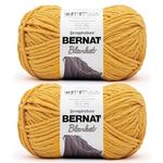 Bernat Blanket Super Bulky Acrylic Yarn - 2 Pack of 300g/10.5oz #6 Chunky Chenille Heavy Weight Yarn for Knitting and Crocheting, Amigurumi, Thick Blankets (Sunsoaked, 220 Yards 2-Pack)