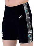 JUST RIDER Unisex Swimming Shorts Trunk (XL, Black)