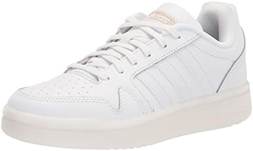 adidas Women's Post Up Basketball Shoe, White/White/Wonder White, 9