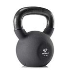 The Indian Made Jimwalt Black Series Premium Half Coating Neoprene Kettlebell 2KG to 48KG (???? ?? ???? ??? ????? ???, Proudly Made in India) (16 KG (35.27 LBS))