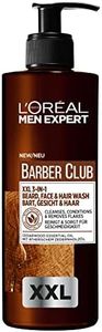 L'Oréal Men Expert Beard Shampoo for Men in XXL Value Pack, for Beard, Face and Hair, Soothing and Nourishing Thanks to Cedarwood Oil, Barber Club 3-in-1 Beard Care, [Amazon Exclusive], 1 x 400 ml