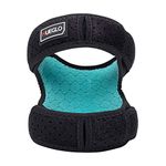 HUEGLO Dual Patella Knee Strap for Knee Pain Relief,Adjustable Neoprene Knee Brace Support for Running, Arthritis, Jumper, Tennis,Injury Recovery,Protection,Black(1 Piece),12'' - 17''