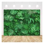 Tropical Palm Green Leaves Backdrop Photography 10x6.5ft Vinyl Jungle Palm Picture Safari Plants Photo Background Hawaiian Luau Party Decor Birthday Baby Shower Supplies Banner Portrait Photo Booth