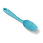 Zeal Silicone Spatula Spoon, Non-stick Flat-ended Cooking Spoon Spatula for Scraping, Scooping and Stirring – Odour and Stain Resistant, 20cm, Aqua Blue