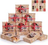 Geepen 12 Pcs Christmas Cookie Boxes Cupcake Boxes Gift Boxes with Clear Window Brown Kraft Paper Xmas Cake Boxes Biscuit Boxes Bakery Boxes with Stickers for Holiday Xmas Party Gifts