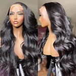 Bele 180% Density 13x4 Transparent Lace Front Wigs Human Hair Body Wave HD Deep Part Lace Front Wigs Brazilian Virgin Huamn Hair for Black Women Natural Color Pre Plucked with Baby Hair 20inch