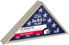 Americanflat Large Flag Display Case for Burial Flag - Fits Folded 5 x 9.5' Flag - Military Flag Case - Silhouette Collection - Flag Box Display Case for Wall or Tabletop - Driftwood