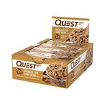 Quest Nutrition Chocolate Chip Cookie Dough Flavour Protein Bar, Gluten free, Vegetarian friendly, Low Sugar, Keto Friendly, 12-Count 102073