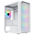 CiT Saturn Airflow Micro-ATX PC Gaming Case M/ATX with Front Grill & Mesh Front Panel & Tempered Glass Side Panel with 3 Front Infinity ARGB Fans & 1 Rear Infinity ARGB Fan Included | White