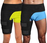 Hip Brace Thigh Compression Sleeve – Hamstring Compression Sleeve & Groin Compression Wrap for Hip Pain Relief. Support for Hips, Sciatica, Quad Muscle Strains Fits Both Legs Men & Women (Sm/Med)