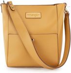 Wrangler Bucket Purses for Women Shoulder Bags with Guitar Strap, Creamy Yellow