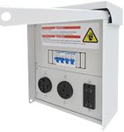 Temporary Power Outlet Panel, RV Electrical Outlet Panel with 20, 30, 50 Amp Receptacle Installed, with Breaker, Prewired and Unmetered, Weatherproof, Fit for motorhomes and Construction Sites