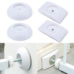 QUUPY Wall Guard Protector, Wall Guard Pads Baby Gate Wall Protector Stair Wall Saver for Pressure Mounted Gate Protect Walls,Baseboard,Stairs,Door Frame,Doorways,Work on Pet & Dog Gates Easy to Install (White, Round and rectangular 4 Pack)