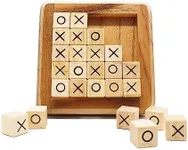 BSIRI Pushing Me Wooden Tic Tac Toe Game- Tabletop Board Games for Farmhouse Decor, Coffee Table Decor, Unique Gifts Fun Gifts for Adults. Perfect for Game Night,Family Games (5 Inch)