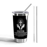 Pastor Gift Pastor 20oz Tumblers with Lid and Straw Appreciation Gifts for Pastor Vacuum Insulated Tumbler Religious Gifts Pastor Coffee Mug (Tumbler-Pastor Devoted)