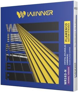W WINNER Flamenco Guitar Strings – WR163 Normal Tension, Silver Plated Hybrid Nylon-Carbon Core, Bright Full Tone, Projection, Balanced, 6 String Set for Classical Guitars