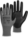 KAYGO Safety Work Gloves PU Coated-60 Pairs, KG11PB, Seamless Knit Glove with Polyurethane Coated Smooth Grip on Palm & Fingers, for Men and Women (X-Large (Pack of 60), Grey)