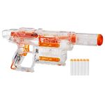 Nerf Modulus Ghost Ops Shadow ICS-6 Blaster -- Light-Up See-Through Blaster and Barrel Extension, Includes 6 Official Elite Darts, Multicolor