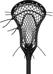 StringKing Women’s Complete Lacrosse Stick with Composite Shaft and Women's Type 4 Mesh (Black/Black)