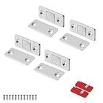 Mousike Ultra Thin Cabinet Magnets Stainless Steel Drawer Magnet Catch for Sliding Door Closure Kitchen Cabinet Cupboard Closet Closer (4 Pack)