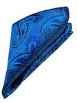 VOICI France - Premium Pocket Square Men Satin Wedding Handkerchief Multicolor Free Size (Blue Lux)