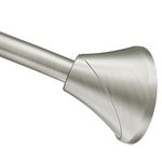 Moen CSR2172BN 5-Foot Adjustable Tension Single Curved Shower Curtain Rod, Brushed Nickel, Pack of 1.