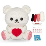 Viabty Crochet Kit for Beginners, Cute Bear Make Your Own Crochet Starter Kit with Step-by-Step Video Tutorials, Beginner Crochet Kit for Adults Women Men