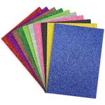 Lakeer A4 Glitter Foam Sheet Sparkles 2 mm Thick 10 Different Color, for Art & Craft Set of 20 Sheets 10 Colors x 2 pcs Each for Art & Craft, DIY Work Decoration, Gift Wrapping