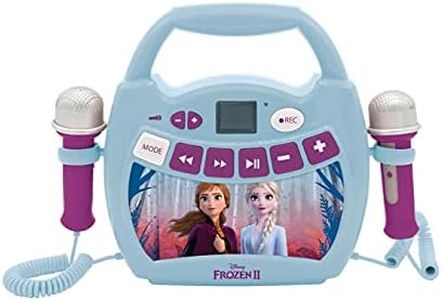 Lexibook- Vo Disney Frozen, Elsa, Anna, Mi primer reproductor digital Bluetooth con 2 micrófonos, inalámbrico, función Grabar, efecto de cambio de voz, para niñas, azul/púrpura, Color