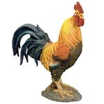 Bits and Pieces - Life-Size Polyresin Rooster Statue - Farm Animal Collectable - Realistically Painted - Outdoor Lawn and Patio Décor - Backyard Sculpture and Decoration