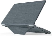 ProElite Case for MacBook Pro 13 inch Case M2 2024, 2023, 2022-2016 A2338 M1 A2251 A2289 A2159 A1989 A1708 A1706, Fabric Material Hard Shell with Slim TPU Bumper and Fold Kickstand, Grey