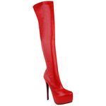 Fashion Thirsty Womens Ladies Mens Thigh High Over The Knee Stretch Suede Leather Boots Shoe Sexy Stiletto Stretchy Fit Patent Platform Boot Size