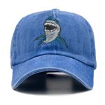 NVJUI JUFOPL Boys' Shark Hat, Summer Fishing Baseball Cap for Kids Ages 3-11 Blue