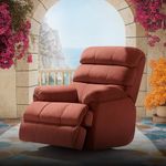 duroflex Avalon Posture Pro Single Seater Premium Leatherette Motorized Rocking & Rotating Recliner | Pocket Spring Support | 3 Zone Backrest | 270⁰ Rotation - Tan