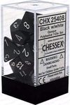 Chessex CHX 25408 Opaque Polyhedral Black/white 7-Die Set