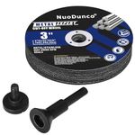 NuoDunco 10Pack 3 Inch Cut Off Wheels with 1/4 Stem Mounting Mandrel for Die Grinder, 3” x 1/25” x 3/8” Cutting Discs for Metal & Stainless Steel Rotary Tool Drill Attachment Cutter Discs