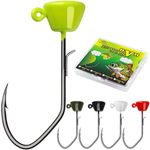 LUCKYFISHING Ned Rig Jig Heads Ned Rig Hooks Fine-SSE Ned Hooks for Bass Fishing Gift for Men 1/8oz(3.5g)-1/0-30pcs