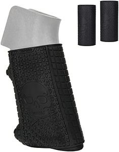 WEGXINNA Universal Tactical Grip Sleeve 2 Pieces Handall Full Size Rubber Grip Glove,Black