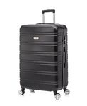 FLYMAX 24" Medium Suitcase Super Lightweight ABS Hard Shell Travel Hold Check in Luggage Suitcase with 4 Wheels Trolley Bag 67L