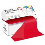 CXPSINC 54 Inch X 300 Feet Plastic Table Cover Roll Disposable Tablecloth with Slide Cutter for All Type/Shape Tables | Picnic, Party, Banquet, Birthdays, Weddings (Red, 300 Feet)