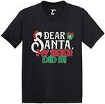 Dear Santa My Sister Did It - Christmas - Toddler Little Boy/Infant T-Shirt (4T, Black)