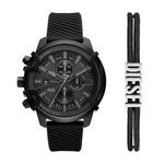 Diesel Men Chronograph Quartz Watch with Silicone Strap DZ4650SET