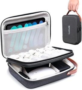Luxtude Tech Organizer Travel Case, Travel Electronics Organizer, Hard Case for Electronics, Hard Tech Bag, Charger Organizer Case, Hard Carrying Case for iPad mini (Up to 7.9’’), Mouse, Charger