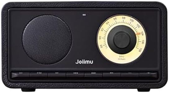 JOIIMU Portable FM Radio Bluetooth Speaker, 2600mAh Rechargeable, Built-in FM Antenna, SD Card Support, for Kitchen, Living Room, with Rotary Knob