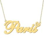 Personalized Name Necklace Engraved Any Name Gold Plated Women's Jewelry Gift for Paris